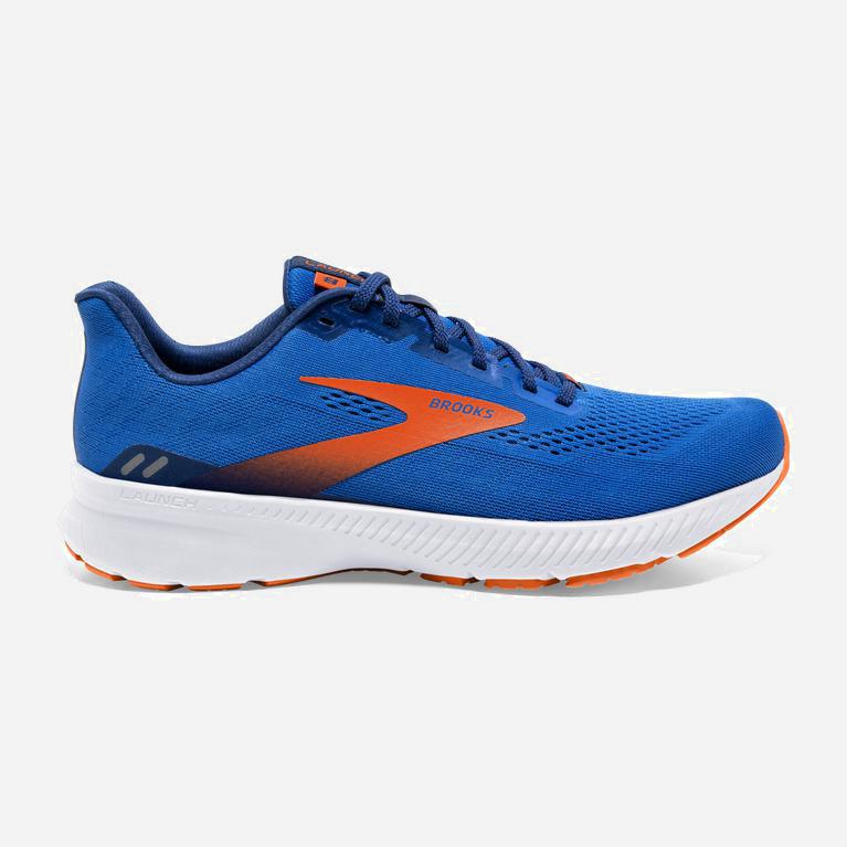 Pánske Brooks Launch 8 Light Cushion - Cestná Bežecká Obuv - Modre/Oranžové/Biele (51042-GSDM)